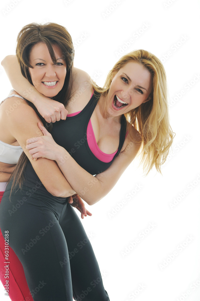 young healthy woman exercise fitness isolated on white young healthy woman exercise fitness isolated on white