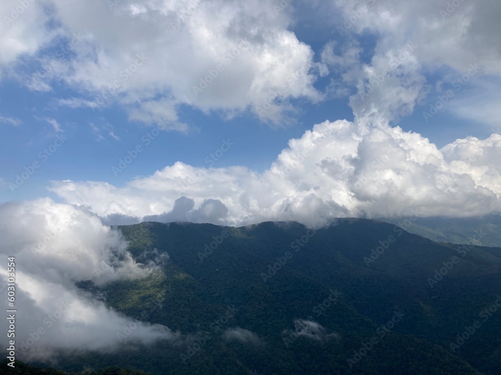 time clouds over the mountains in la Tagua, Minca, Colombia