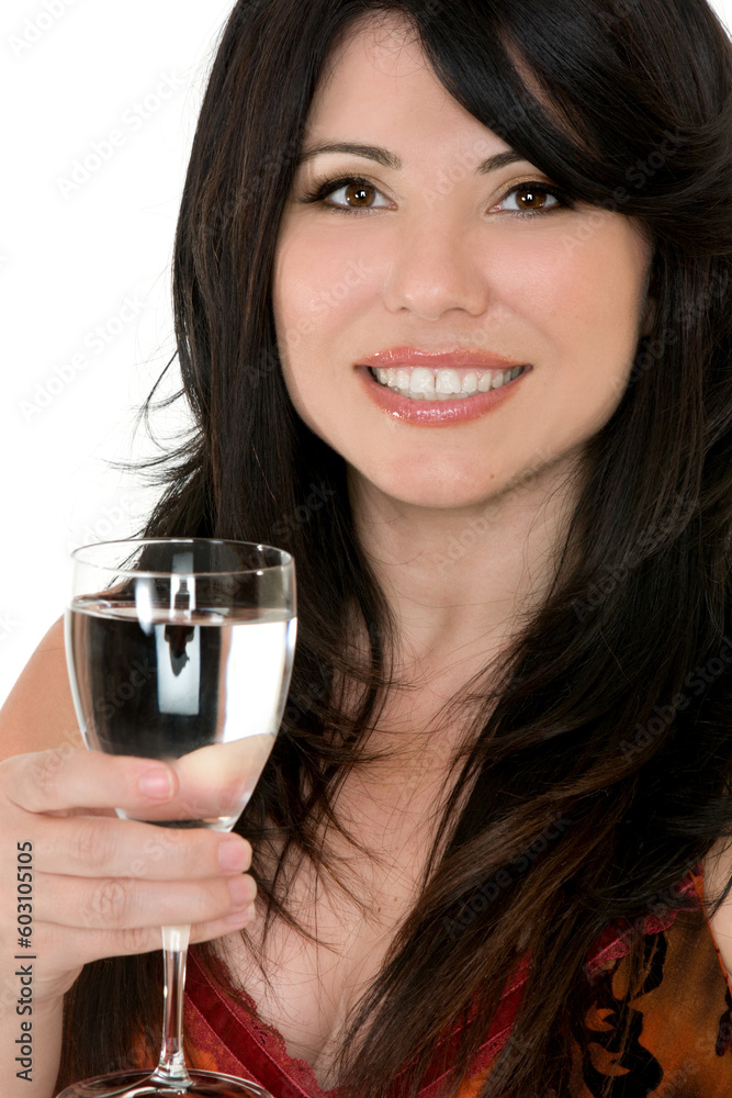 Healthy choices. A woman with a glass of water Healthy choices. A woman with a glass of water