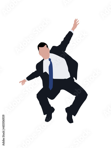 happy businessman on isolated background