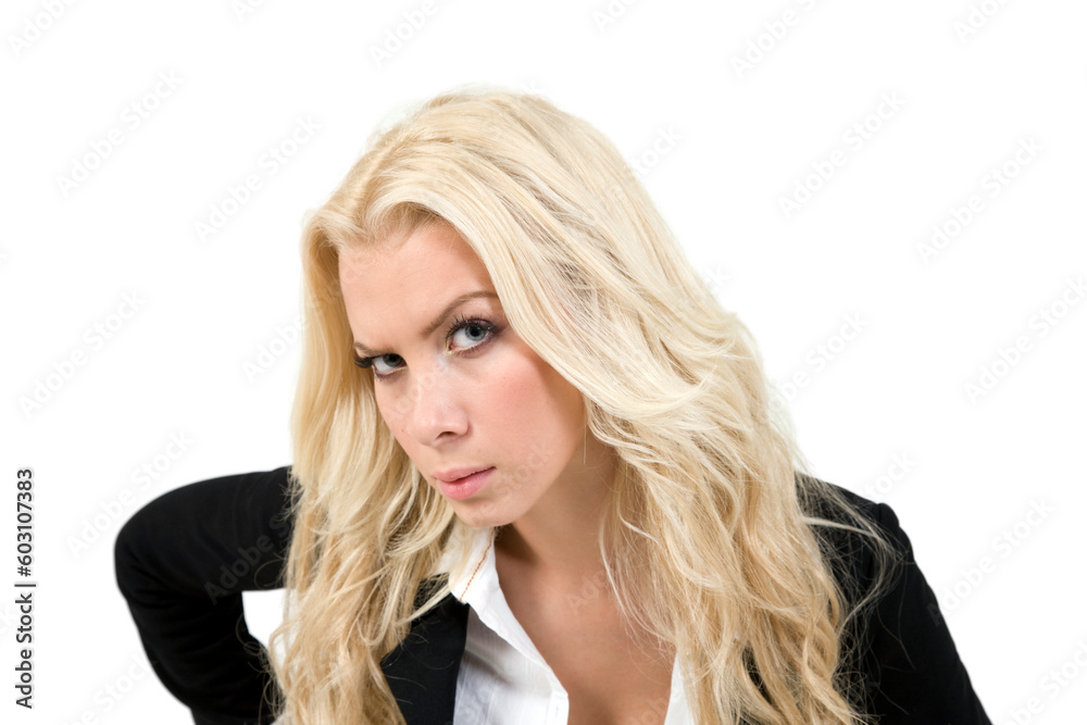 posing young female on isolated background posing young female on isolated background