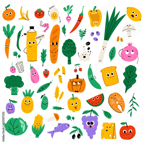 Cartoon food characters collection