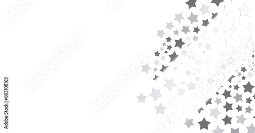 Silver stars falling from the sky. Abstract arc background. Glitter pattern for banner. - png transparent