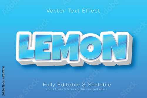 Lemon 3D Vector Text Effect Fully Editable High Quality
