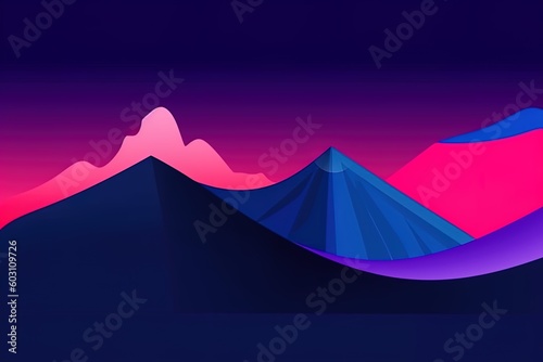 Radiant Neon Triangles: Dynamic Banner Illustration