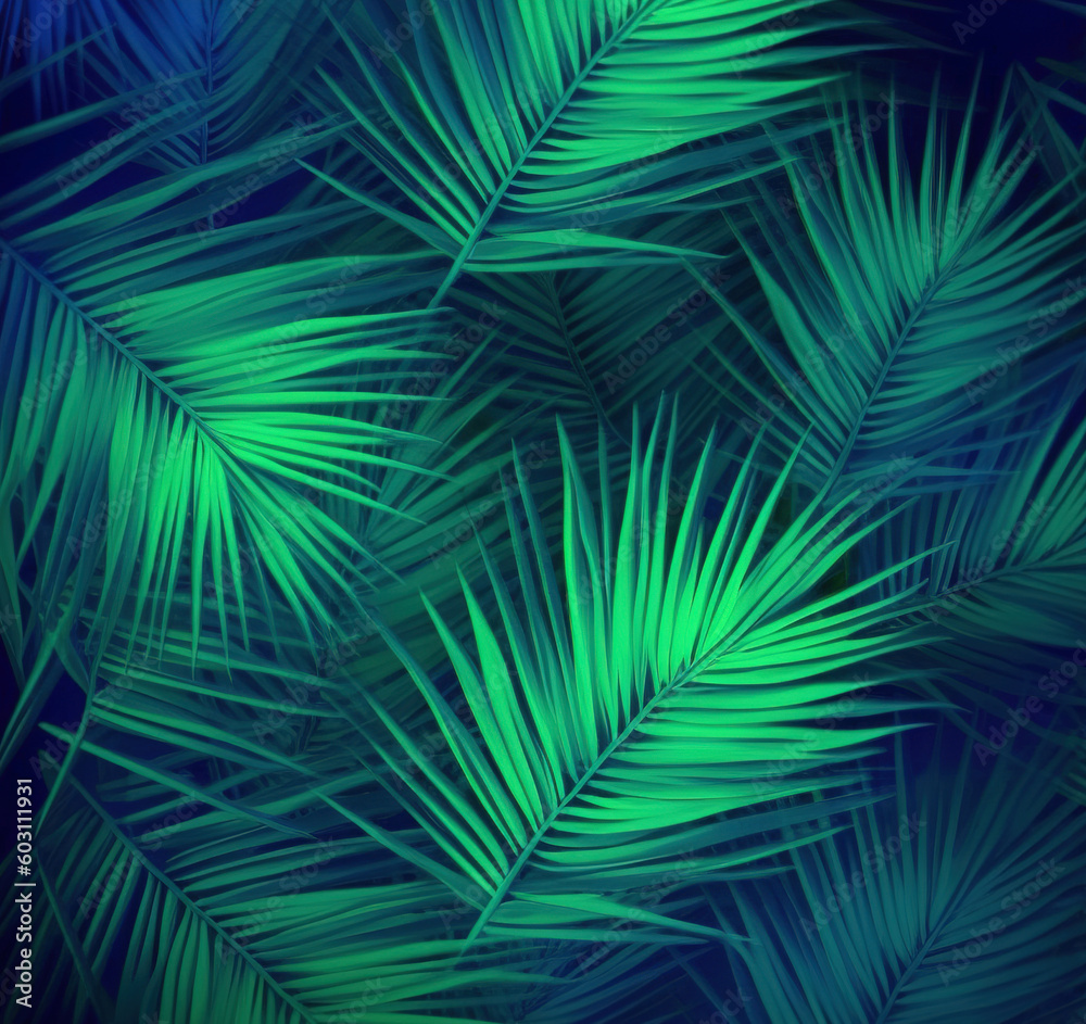 Obraz premium Tropical leafy background.Generated by AI.