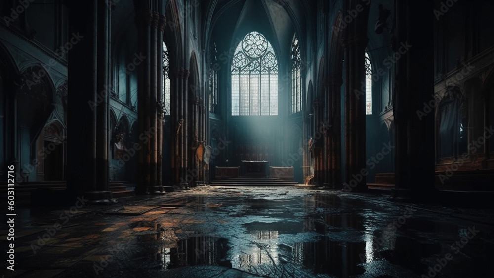 church in the night, generative AI church in the night, generative AI