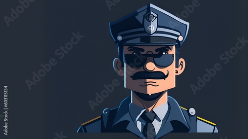 Cool Police Officer Cartoon Vector Art Created With Generative Ai