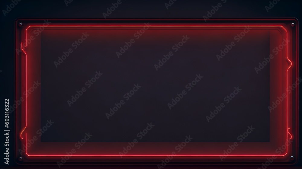 Glowing Red Neon Border For Text Logo Created With Generative Ai