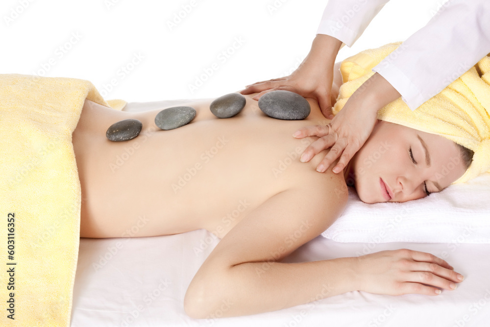 Obraz premium Beautiful Caucasian woman relaxing for the day at a spa