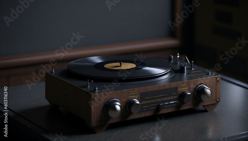 Vintage Record Player Created With Generative Ai