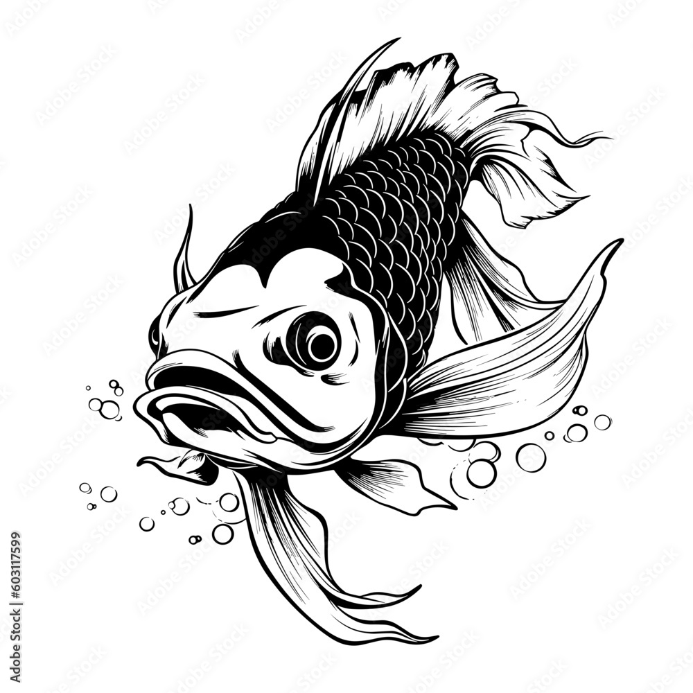 Koi fish ,Fishing Svg, Bass Fish Svg, Fish Clipart, Fish Vector, Fish