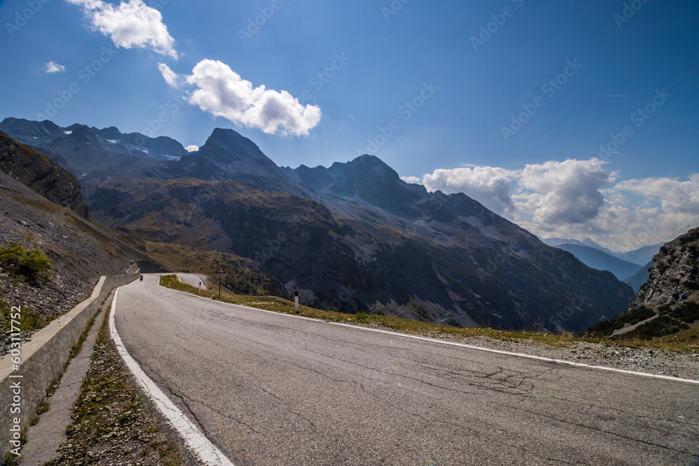 Fototapeta premium Mountain scenic road Stelvio Pass in Alps