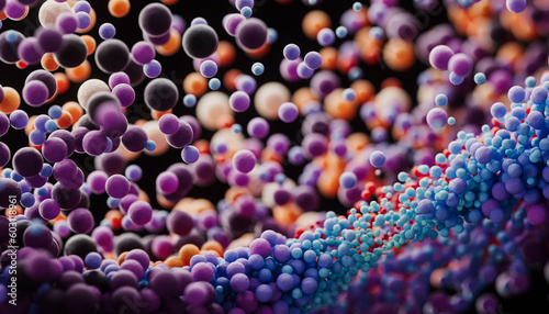 multicolored particles