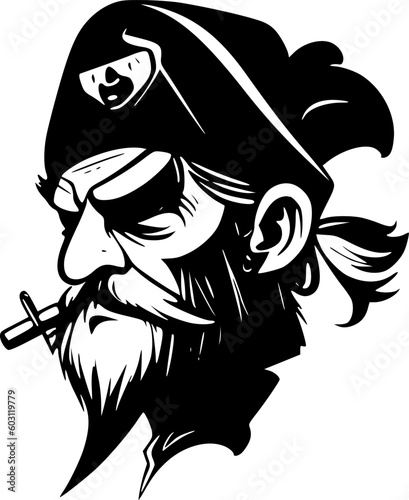 Pirate | Black and White Vector illustration