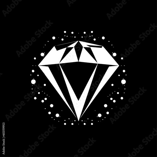 Rhinestones - Black and White Isolated Icon - Vector illustration