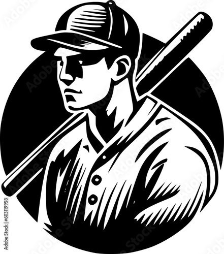 Retro Baseball | Minimalist and Simple Silhouette - Vector illustration
