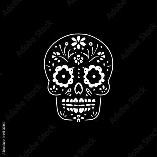 Sugar Skull | Black and White Vector illustration