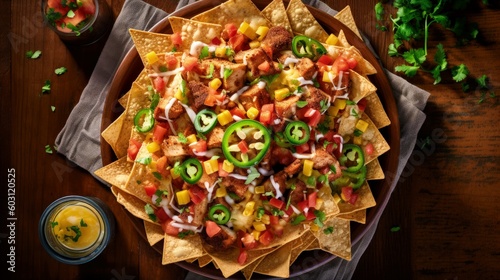 spicy mexican nachos created with generative AI