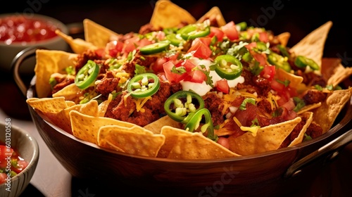 spicy mexican nachos created with generative AI