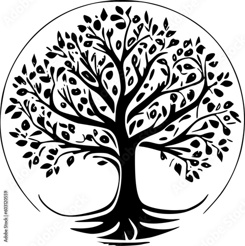 Tree of Life - Minimalist and Flat Logo - Vector illustration