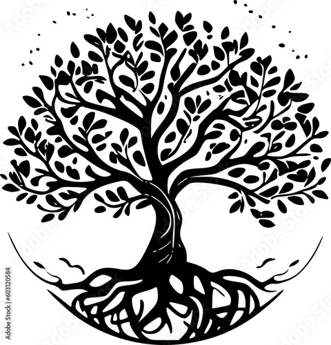 Tree of Life - Minimalist and Flat Logo - Vector illustration