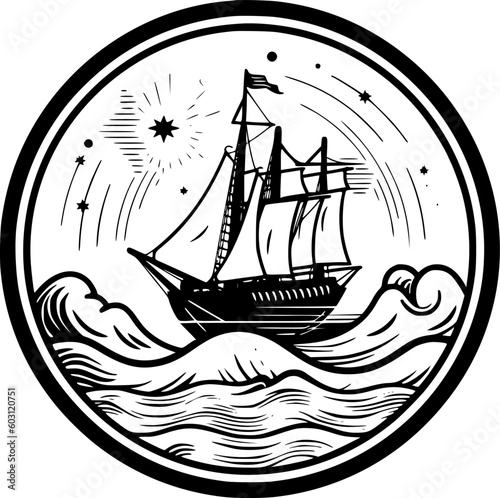 Nautical - High Quality Vector Logo - Vector illustration ideal for T-shirt graphic