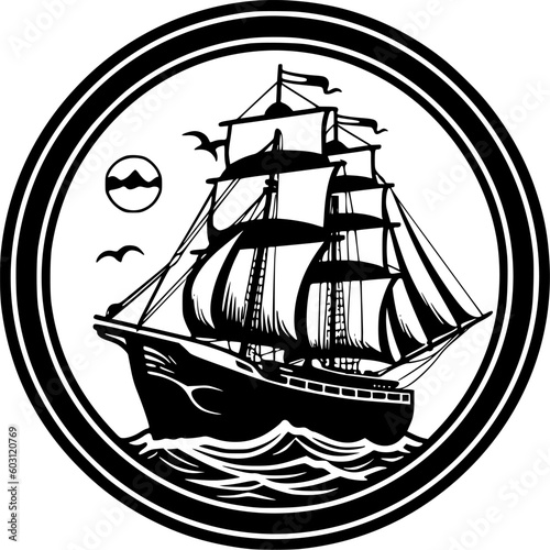 Nautical | Black and White Vector illustration
