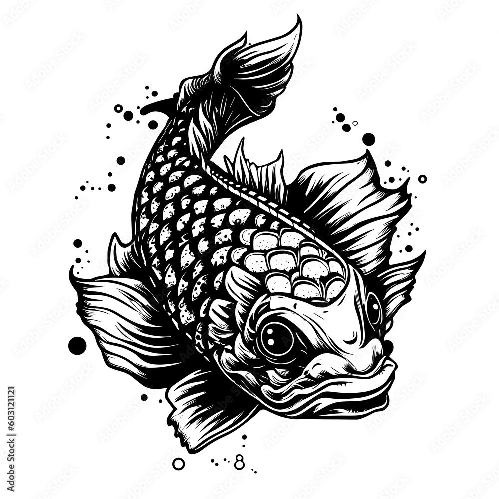 Koi fish,Fishing Svg, Bass Fish Svg, Fish Clipart, Fish Vector, Fish