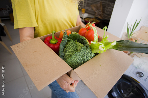 woman with vegetables photo