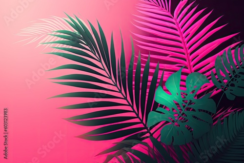 Close-up of a Vibrant Pink and Green Plant. Generative AI