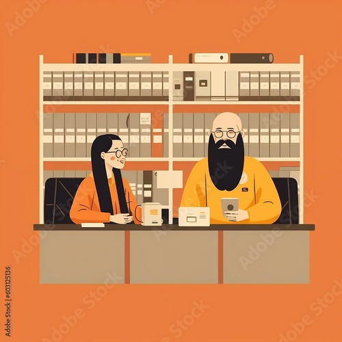 Collaborative Business Conversations: Man and Woman Discussing Strategies in a Modern Office Environment