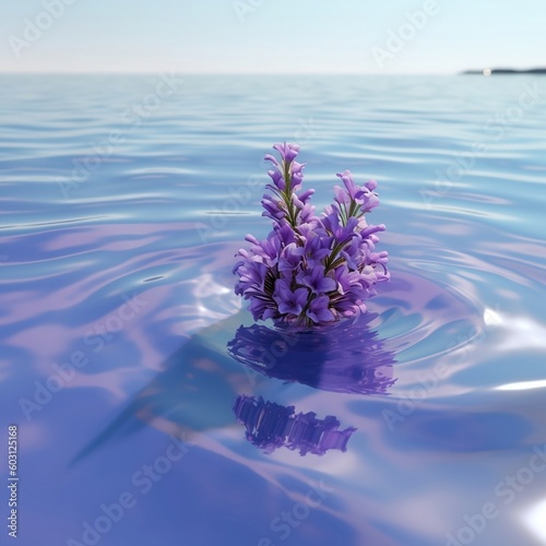 Serene Beauty: Floating Lilie Flower Captured in Crystal Clear Waters for Tranquil Reflections and Nature's Delicate Splendor