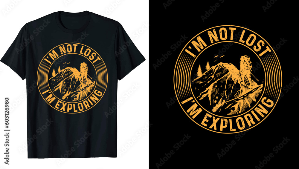 Fototapeta premium HIKING T-SHIRT DESIGN VECTOR EPS