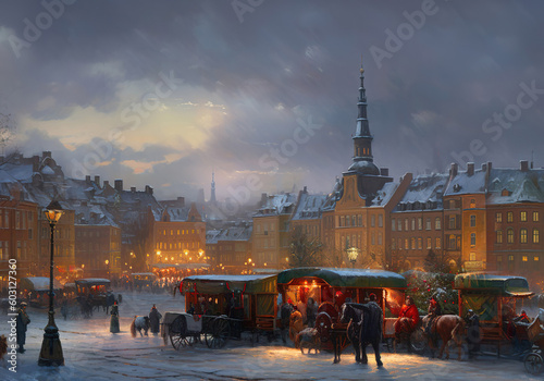 Stortorget - An iconic view from the most romantic city in Scandinavia, Stockholm City, Sweden AI Generated photo