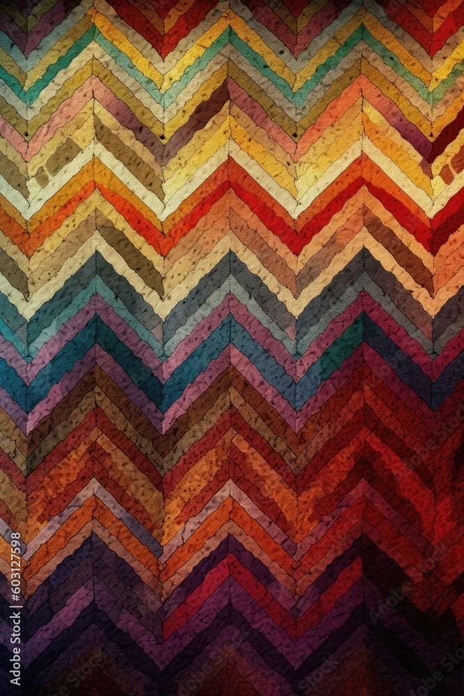 A rough textured zigzag pattern, generated and enhanced by humans for wallpaper. (Generative AI) A rough textured zigzag pattern, generated and enhanced by humans for wallpaper. (Generative AI)