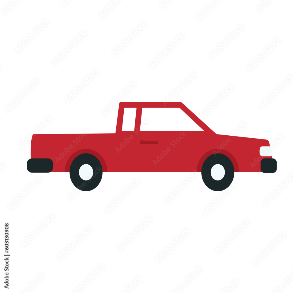 Pickup truck simple icon. Clipart image isolated on white background