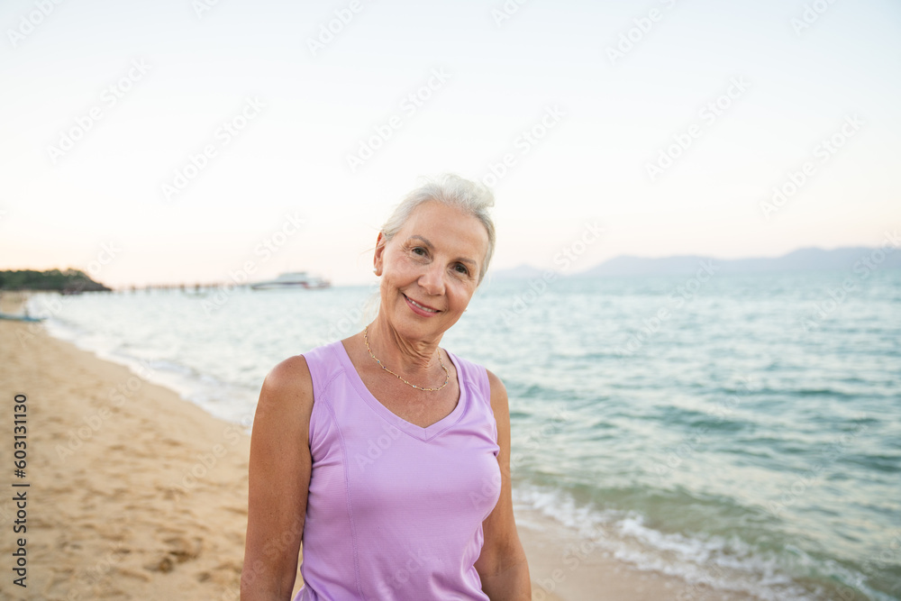 Smiling Senior Woman In The Beach Smiling Senior Woman In The Beach