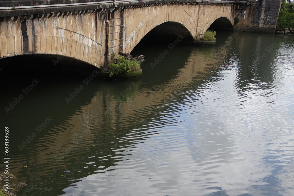 old bridge over river