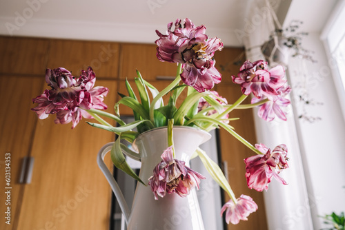 Bouquet of faded tulips