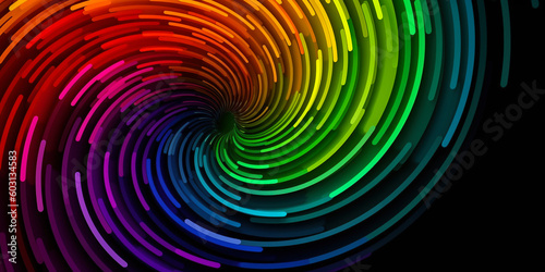 colorful abstract spiral background  vibrant spectrum colors  rainbow core  Generative AI