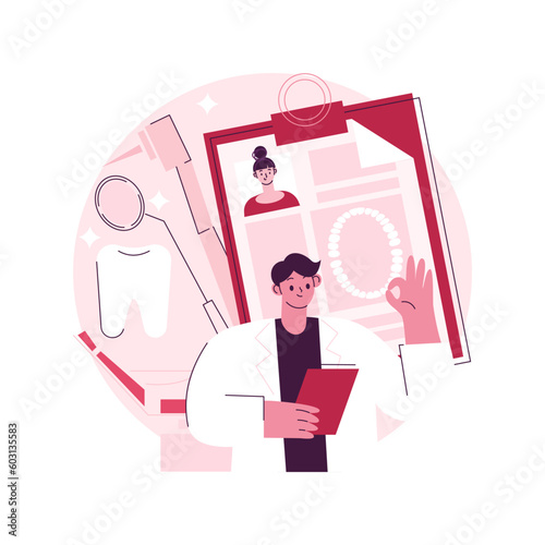 Private dentistry abstract concept vector illustration. Private dental service, dentistry clinic, healthcare insurance, teeth health, emergency dentist, make an appointment abstract metaphor.