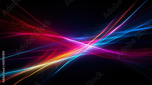 an abstract background with colored lights and colorful beams, Generative AI