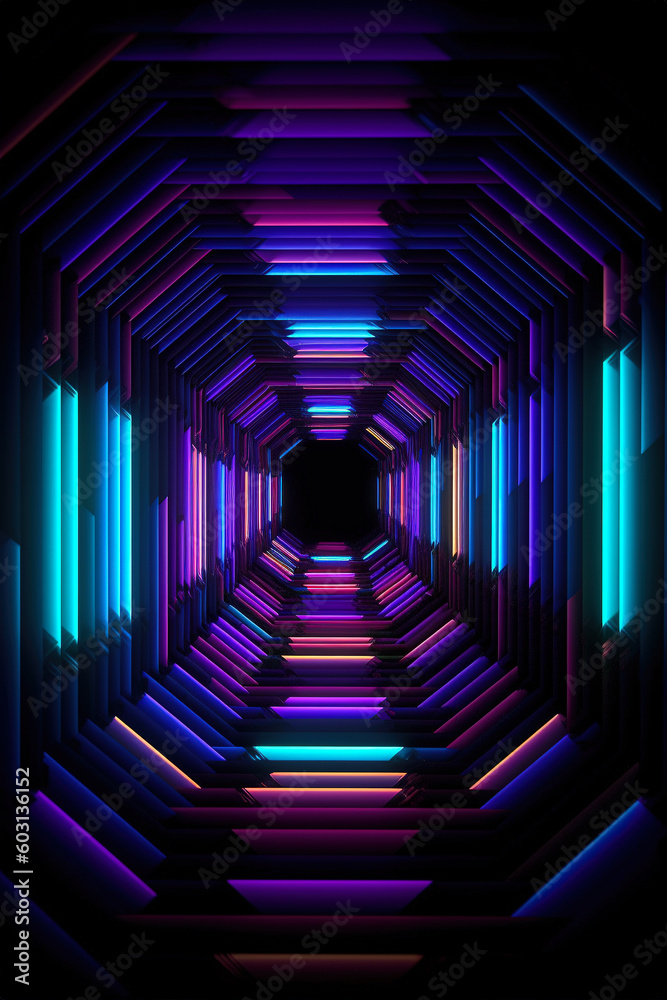 a dark neon background made up of blue and purple lights, Generative AI a dark neon background made up of blue and purple lights, Generative AI