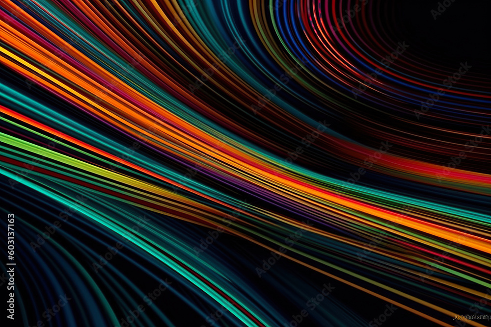 abstract linear background with colorful lines, Generative AI