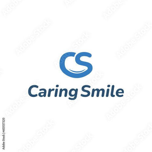Caring Smile Logo Design cs symbols