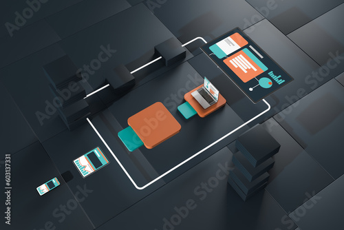 Different technological devices integrated with each other