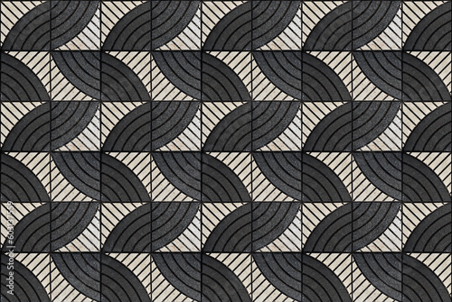 Obraz na płótnie Black and white textured concrete blocks on floor w salonie