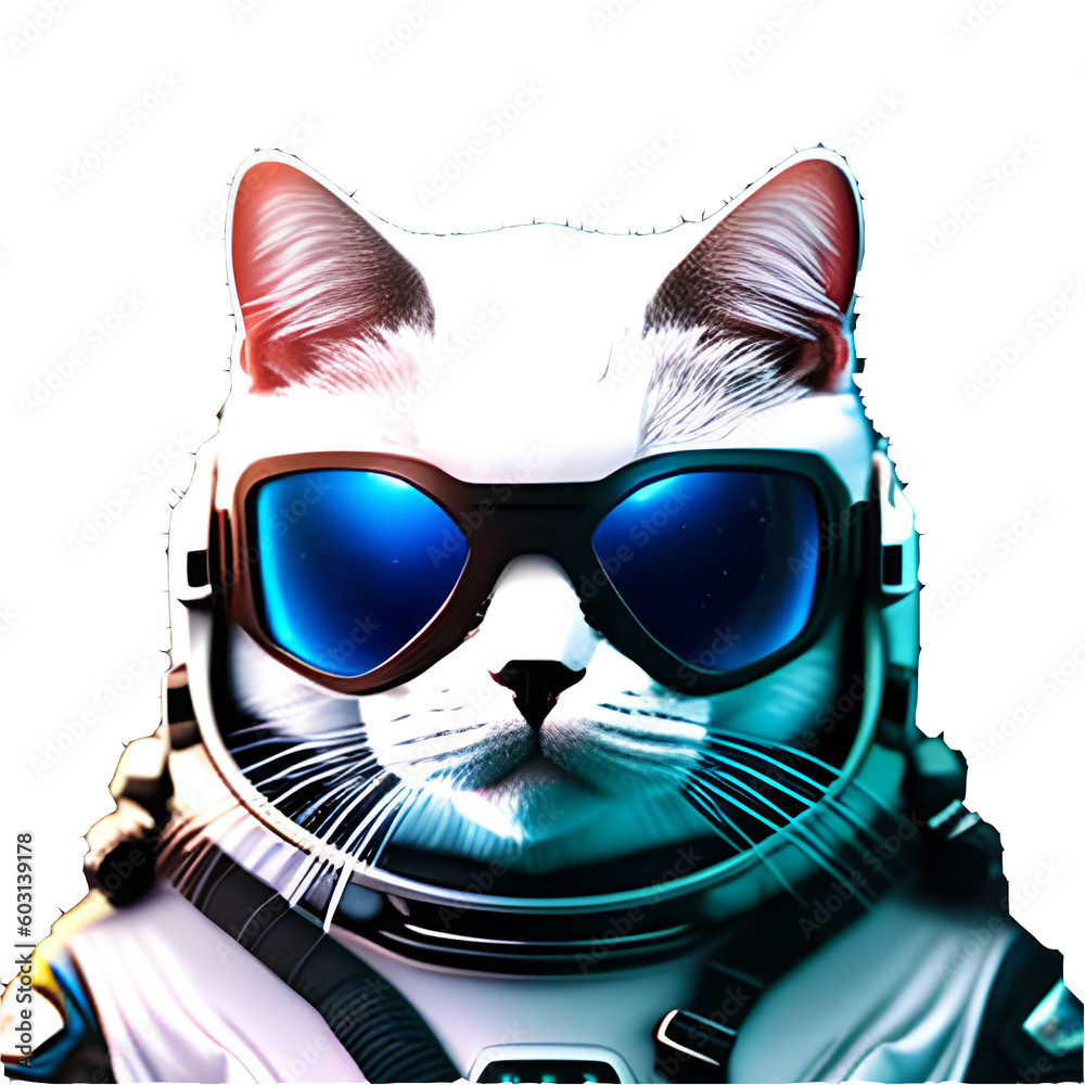 Astronaut cat with glasses, Generative IA