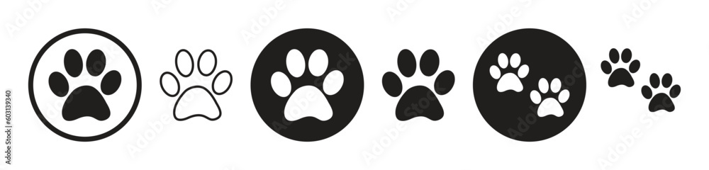 Paw print icon set , Dog or cat paw vector icon , Dog footprint sign , Paw print icon set , Dog or cat paw vector icon , Dog footprint sign ,